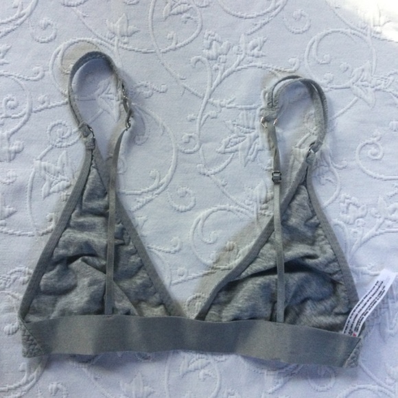 Free People Triangle Cup Minimal Coverage Wireless Bra M Heather Gray Stretch - Picture 5 of 10
